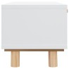 Table basse Blanc 80x40x30 cm Bois d'ingénierie et pin massif 