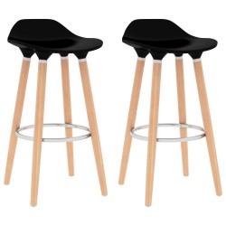 Tabourets de bar lot de 2 noir 