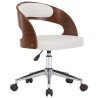 Chaise pivotante à manger Blanc Bois courbé et similicuir 