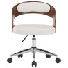 Chaise pivotante à manger Blanc Bois courbé et similicuir 