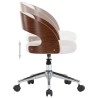 Chaise pivotante à manger Blanc Bois courbé et similicuir 