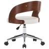 Chaise pivotante à manger Blanc Bois courbé et similicuir 