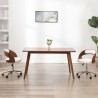 Chaise pivotante de bureau Blanc Bois courbé et similicuir 