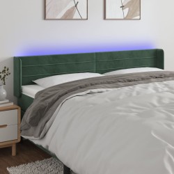 Tête de lit à LED Vert foncé 183x16x78/88 cm Velours 