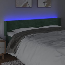 Tête de lit à LED Vert foncé 183x16x78/88 cm Velours 