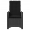 Chaise inclinable de jardin avec coussins noir résine tressée 