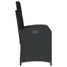 Chaise inclinable de jardin avec coussins noir résine tressée 