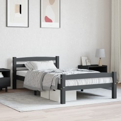 Cadre de lit sans matelas gris foncé pin massif 100x200 cm 