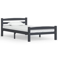 Cadre de lit sans matelas gris foncé pin massif 100x200 cm 