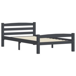 Cadre de lit sans matelas gris foncé pin massif 100x200 cm 