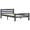 Cadre de lit sans matelas gris foncé pin massif 100x200 cm 