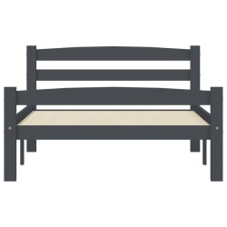 Cadre de lit sans matelas gris foncé pin massif 100x200 cm 