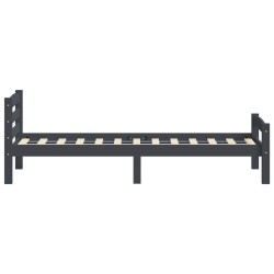 Cadre de lit sans matelas gris foncé pin massif 100x200 cm 