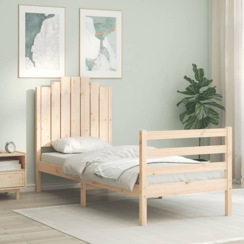 Cadre de lit sans matelas bois massif 