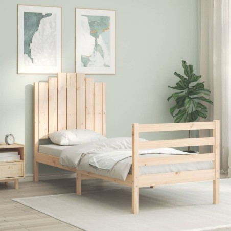 Cadre de lit sans matelas bois massif 
