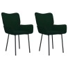 Chaises à manger lot de 2 Vert foncé Velours 