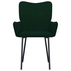 Chaises à manger lot de 2 Vert foncé Velours 