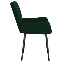 Chaises à manger lot de 2 Vert foncé Velours 