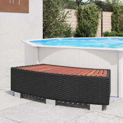 Marche de spa Résine tressée 92 x 45 x 25 cm Noir 