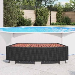 Marche de spa Résine tressée 92 x 45 x 25 cm Noir 