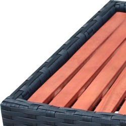 Marche de spa Résine tressée 92 x 45 x 25 cm Noir 