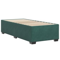 Cadre de lit sans matelas vert foncé 100x200 cm velours 