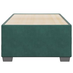 Cadre de lit sans matelas vert foncé 100x200 cm velours 