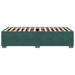 Cadre de lit sans matelas vert foncé 100x200 cm velours 