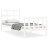Cadre de lit sans matelas blanc bois de pin massif 
