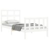 Cadre de lit sans matelas blanc bois de pin massif 