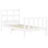 Cadre de lit sans matelas blanc bois de pin massif 