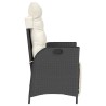 Chaise inclinable de jardin et repose-pied noir résine tressée 