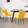 Chaises à manger lot de 2 Jaune Velours 