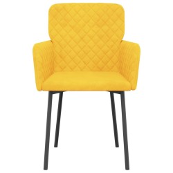 Chaises à manger lot de 2 Jaune Velours 