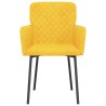 Chaises à manger lot de 2 Jaune Velours 