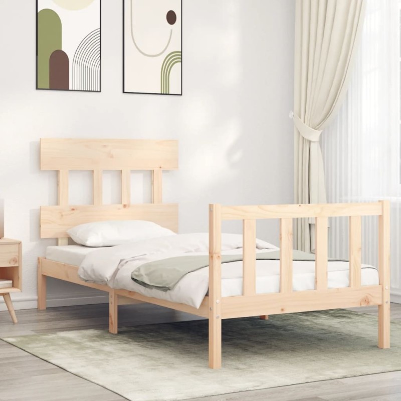 Cadre de lit sans matelas 100x200 cm bois massif de pin 