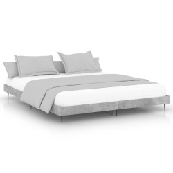 Cadre de lit sans matelas gris béton 140x200 cm 