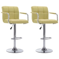 Chaises de bar lot de 2 vert tissu 