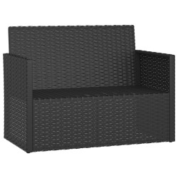 Banc de jardin avec coussins Noir 105 cm Résine tressée 