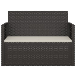 Banc de jardin avec coussins Noir 105 cm Résine tressée 