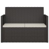 Banc de jardin avec coussins Noir 105 cm Résine tressée 