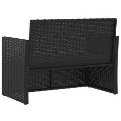 Banc de jardin avec coussins Noir 105 cm Résine tressée 