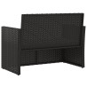 Banc de jardin avec coussins Noir 105 cm Résine tressée 