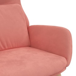 Chaise de relaxation Rose Velours 