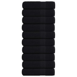 Serviettes de bain 10 pcs noir 100x150 cm 360 g/m² 100% coton 