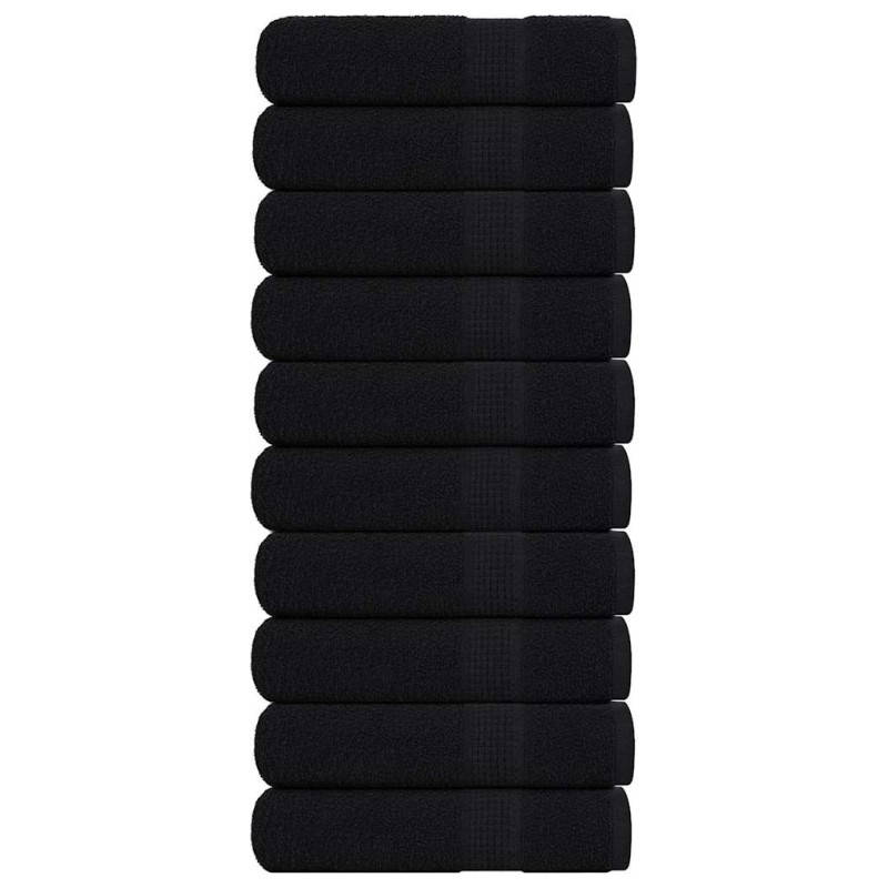 Serviettes de bain 10 pcs noir 100x150 cm 360 g/m² 100% coton 
