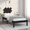 Cadre de lit sans matelas noir 75x190 cm bois massif 