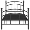 Cadre de lit sans matelas noir métal 100x200 cm 