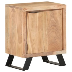 Table de chevet 40x30x50 cm Bois d'acacia avec bord naturel 