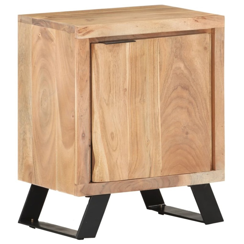 Table de chevet 40x30x50 cm Bois d'acacia avec bord naturel Table de chevet 40x30x50 cm Bois d'acacia avec bord naturel